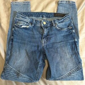 All Saints - Biker Cropped Jeans - Size 27 - Blue Denim